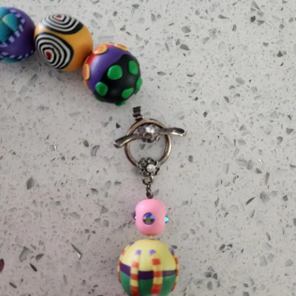 Karyn Kozak Polymer Clay Multicolor Handcrafted Beaded Women’s Necklace - Picture 15 of 15